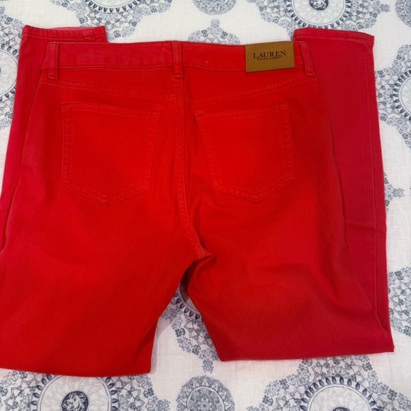 Lauren Ralph Lauren Women’s Red Premier Skinny Cropped Jeans size 4 Petite - Picture 2 of 10